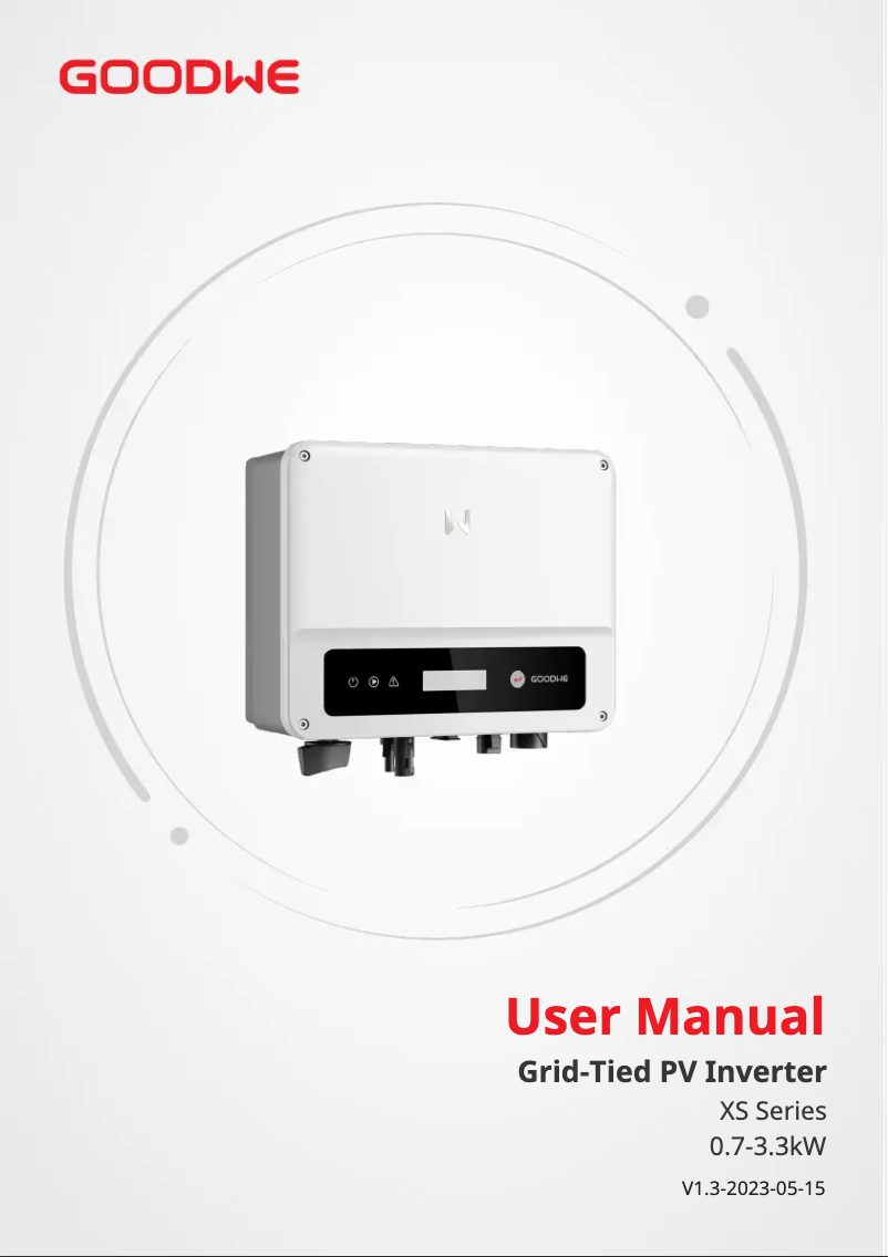 Page n°1 - Manuel utilisateur Goodwe 2000-XS