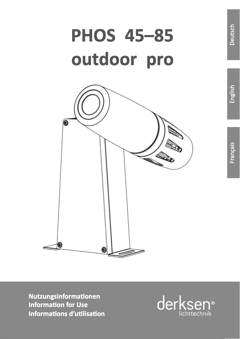 Page n°1 - Manuel utilisateur Derksen PHOS 85 outdoor pro