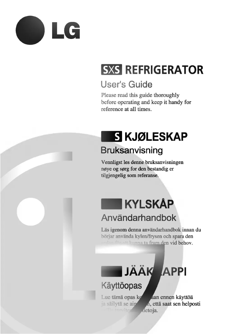 Page 1 de la notice Manuel utilisateur LG GR-L207DXZA
