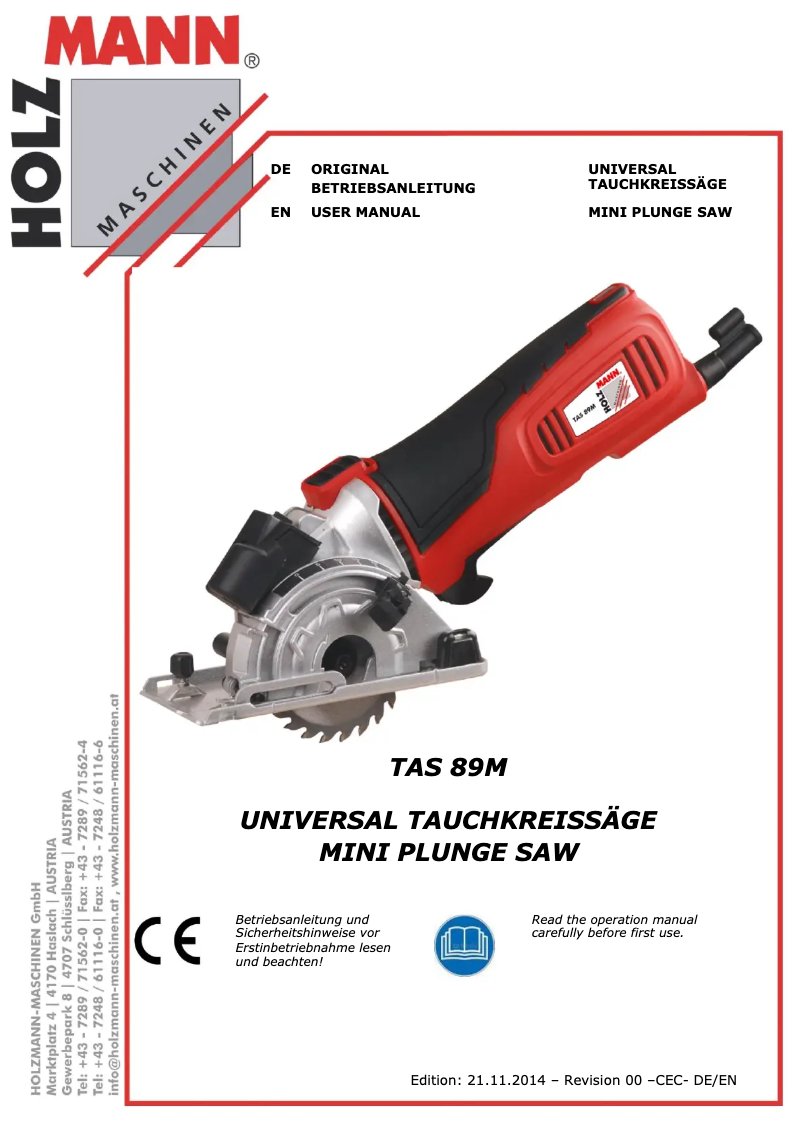 Page 1 de la notice Manuel utilisateur Holzmann TAS 89M