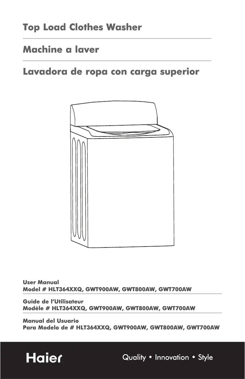 Image de la première page du manuel de l'appareil GWT900AW
