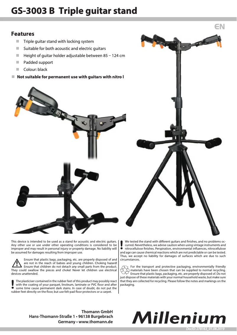 Image de la première page du manuel de l'appareil GS-3003 B