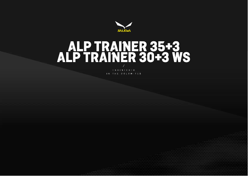 Image de la première page du manuel de l'appareil Alp Trainer 35+3