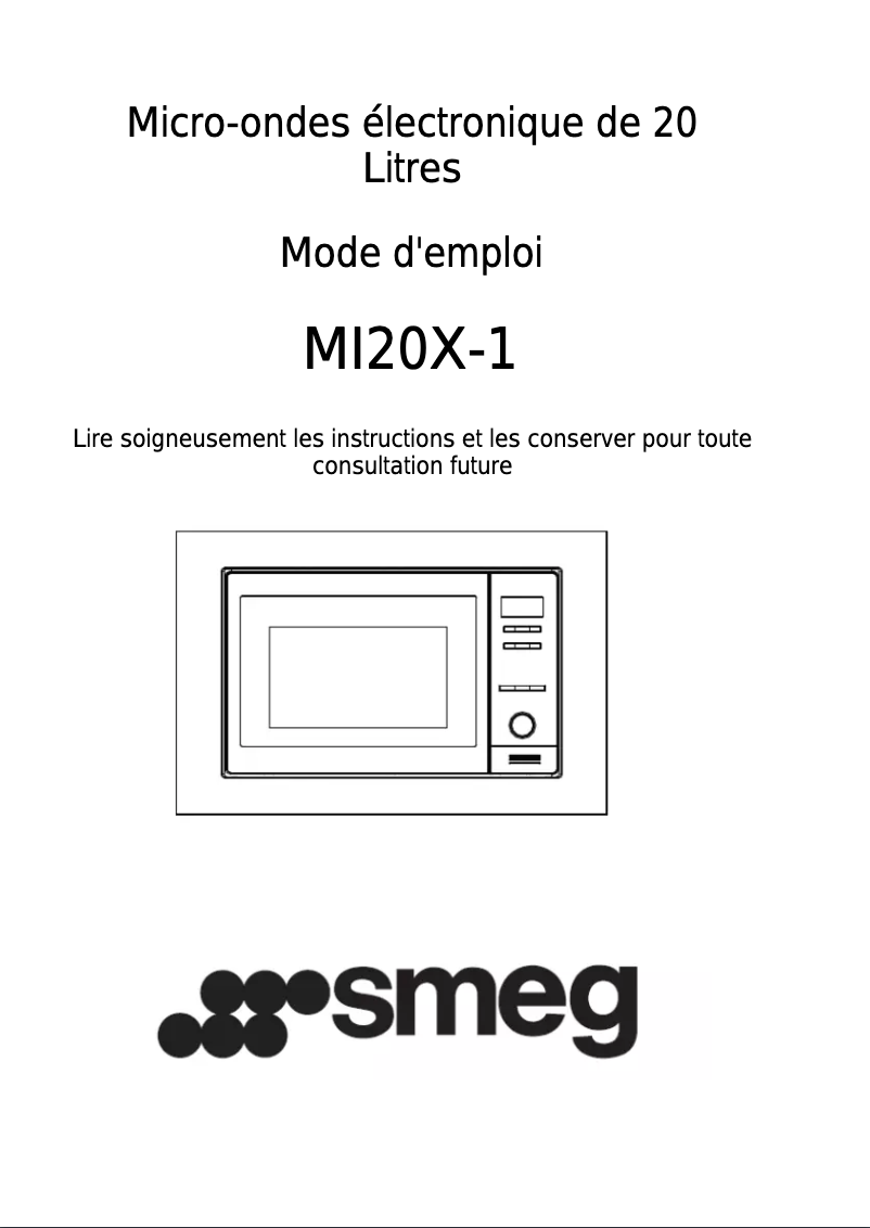 Page 1 de la notice Manuel utilisateur Smeg MI20X-1