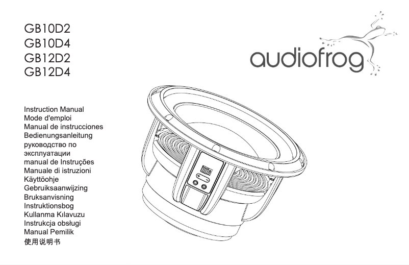 Page n°1 - Manuel utilisateur Audiofrog GB10D4