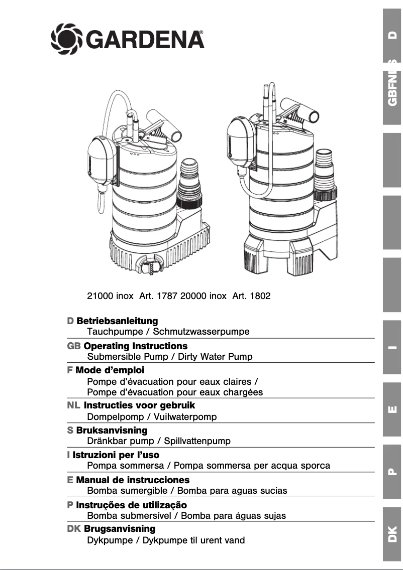 Página 1 del manual Manual de usuario Gardena 20000 inox