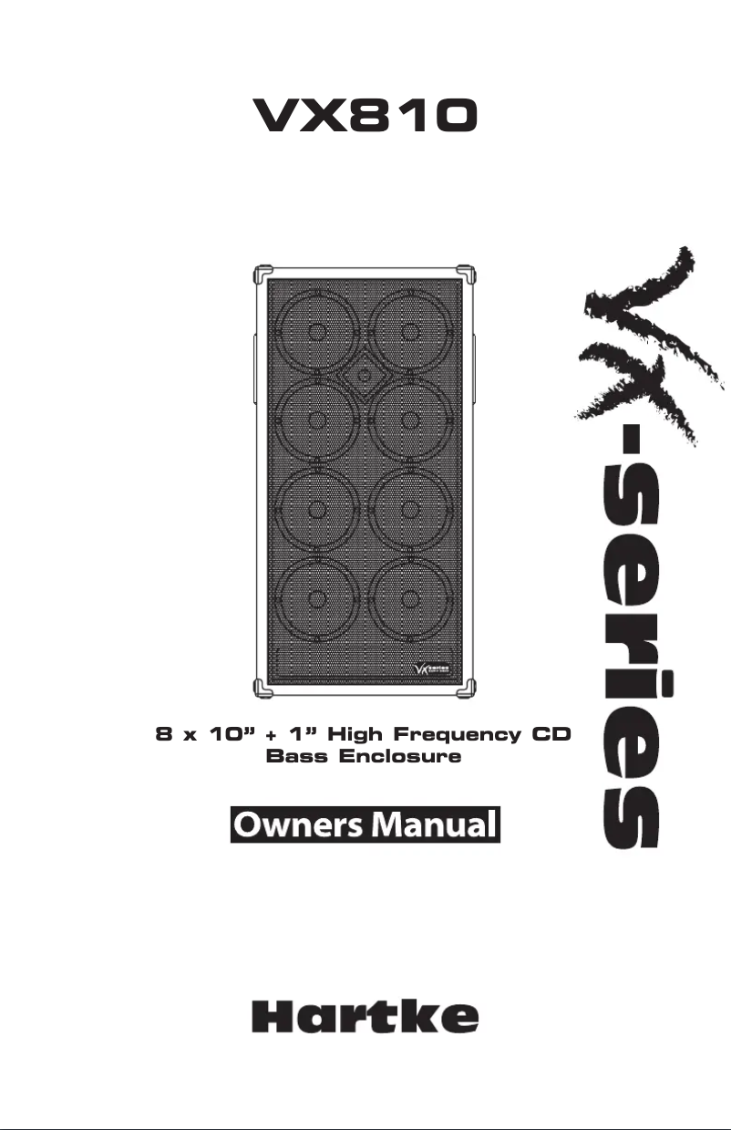Page 1 de la notice Manuel utilisateur Hartke VX810