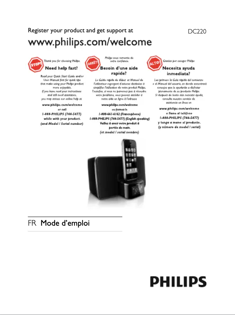 Image de la première page du manuel de l'appareil DC220