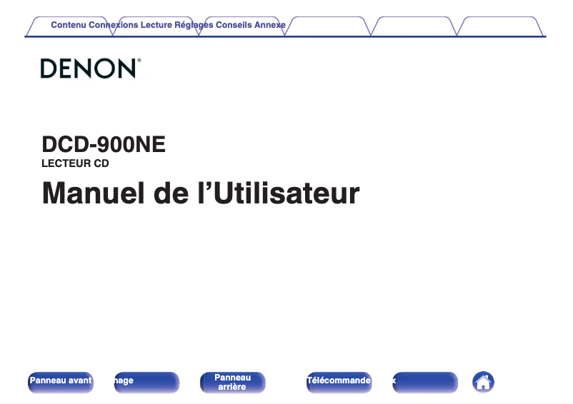 Page 1 de la notice Manuel utilisateur Denon DCD-900NE