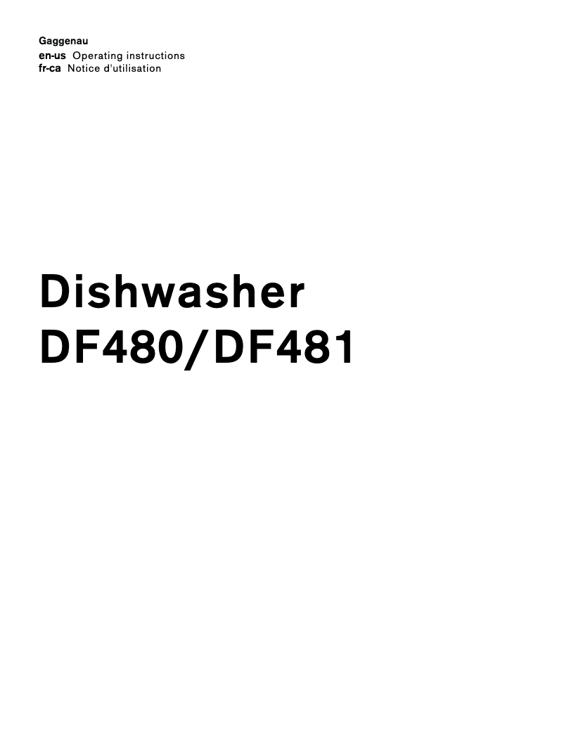 Page n°1 - Manuel utilisateur Gaggenau DF481763F