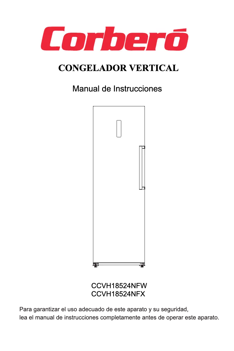 Page 1 de la notice Manuel utilisateur Corbero CCVH18524NFW