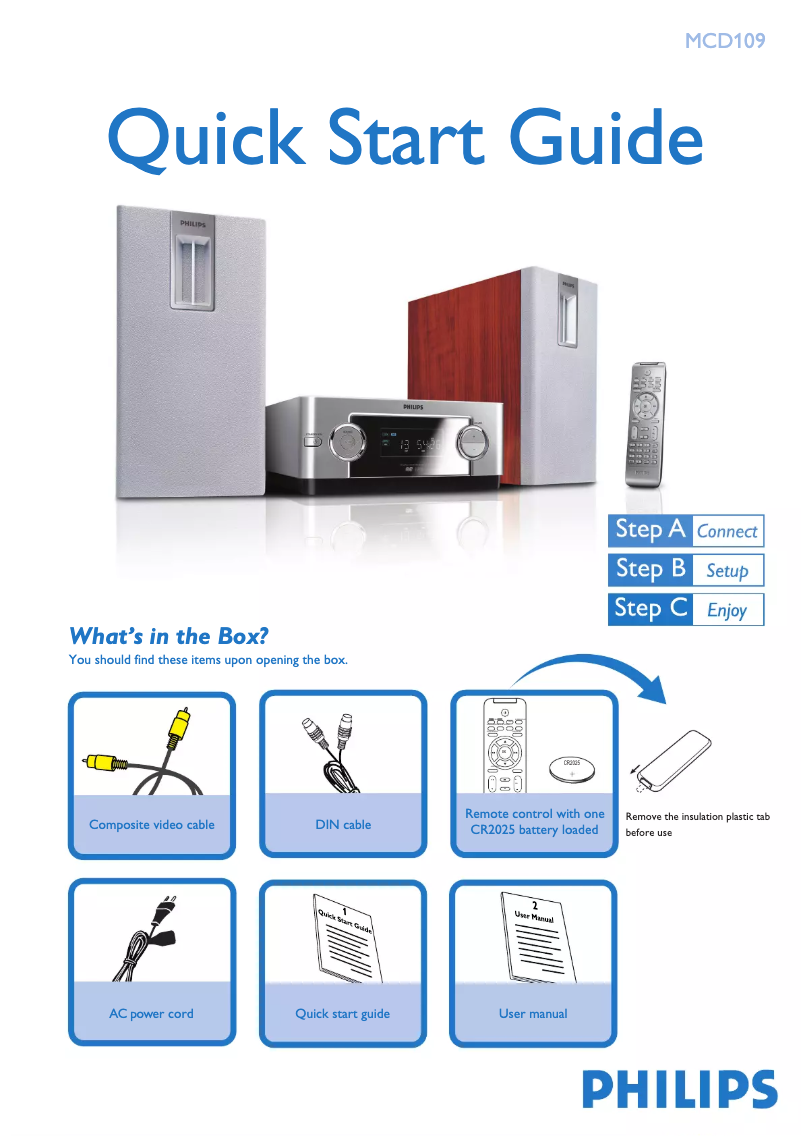 First page image of the manual for MCD109