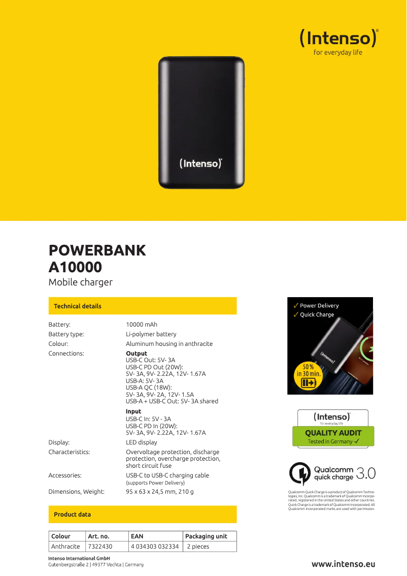 Image de la première page du manuel de l'appareil A10000