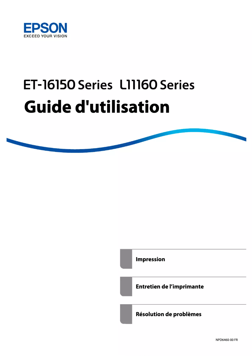 Page n°1 - Manuel utilisateur Epson EcoTank L11160