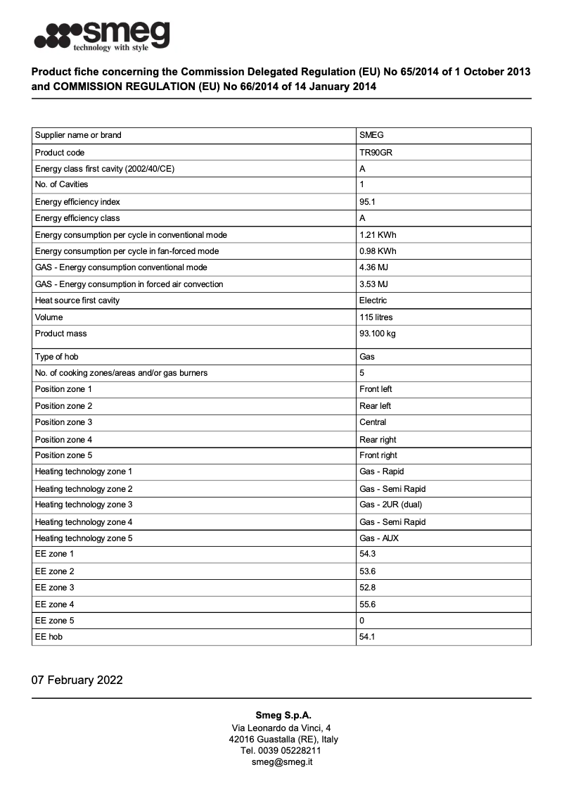 Page n°1 - Brochure Smeg TR90GR