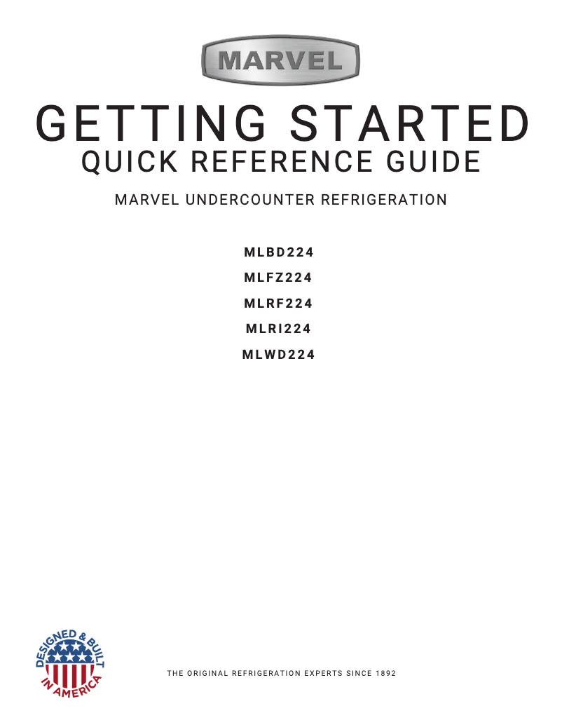 Page 1 de la notice Guide d'installation Marvel MLRI224IS01A