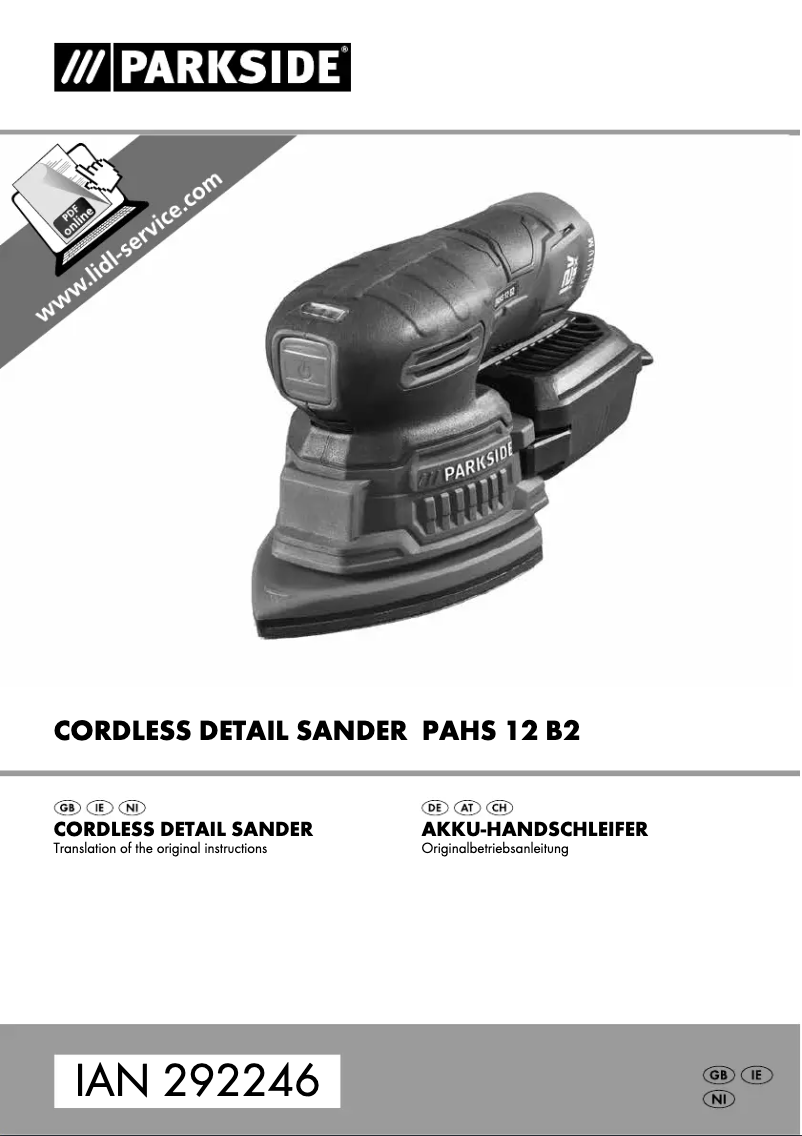 Page 1 de la notice Manuel utilisateur Parkside PAHS 12 B2