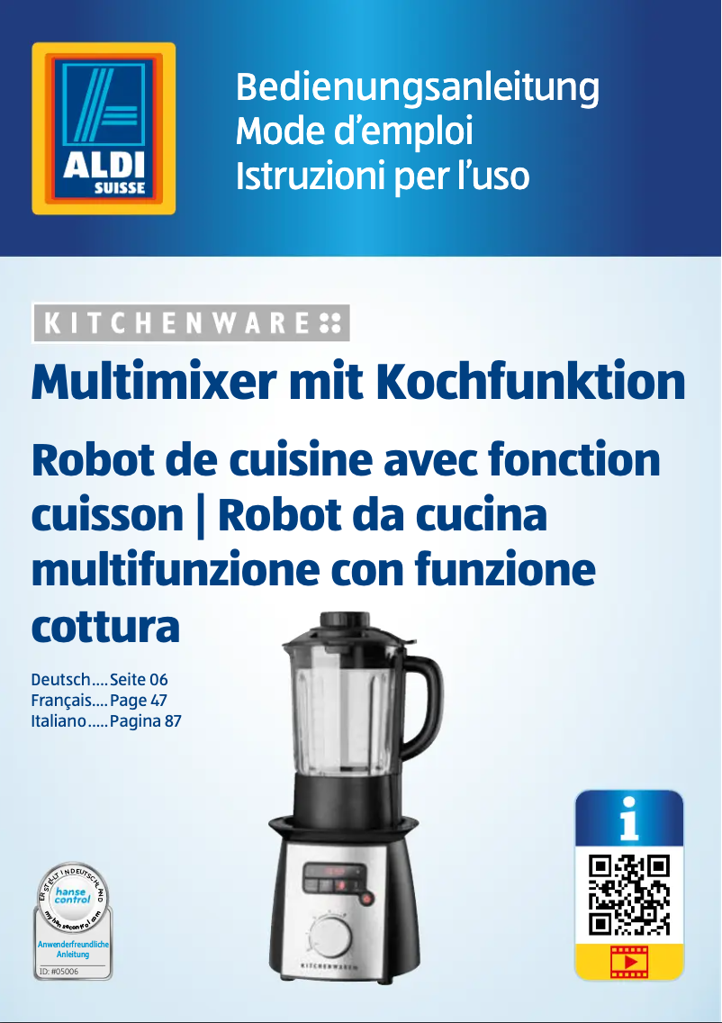 Page 1 de la notice Manuel utilisateur Kitchenware GT-MM-CH