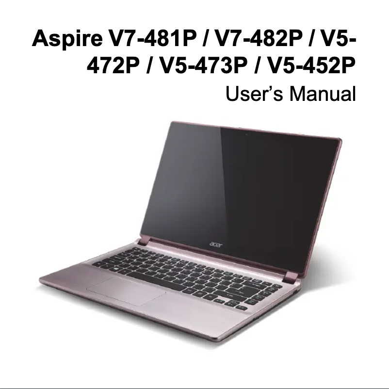 Page n°1 - Manuel utilisateur Acer Aspire V7-482P