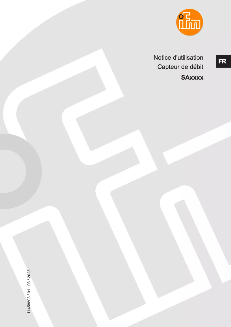 Page n°1 - Manuel utilisateur IFM SA4100