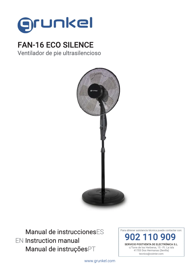 Page n°1 - Manuel utilisateur Grunkel FAN-16 ECO SILENCE