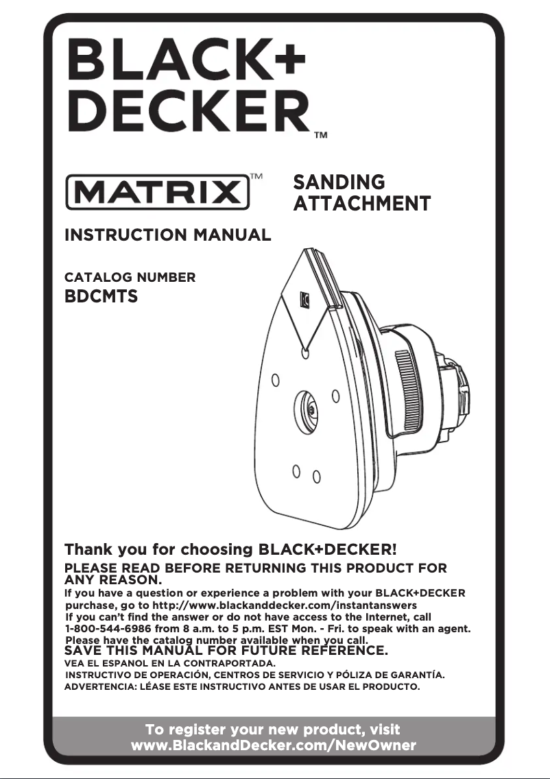 Page n°1 - Manuel utilisateur Black & Decker BDCMTS