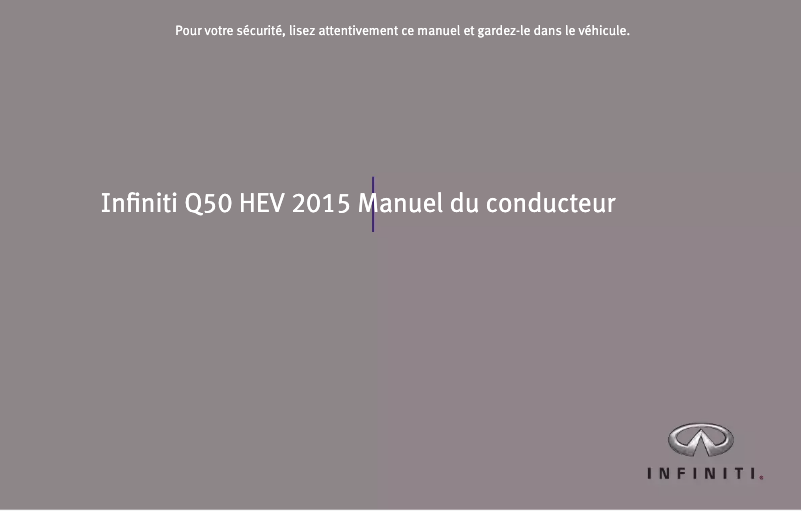 Image de la première page du manuel de l'appareil Q50 Hybrid (2015)