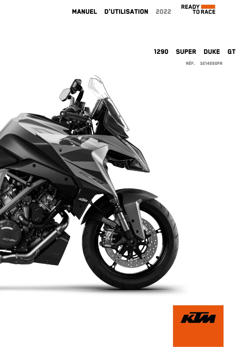 Page 1 de la notice Manuel utilisateur KTM 1290 Super Duke GT (2022)
