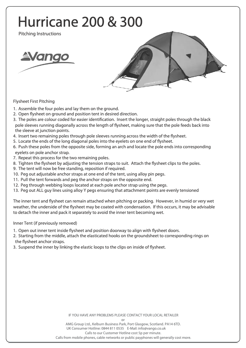 Página 1 del manual Manual de usuario Vango Hurricane 300