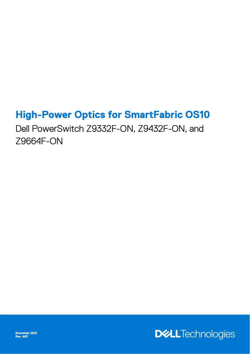 Page 1 de la notice Manuel utilisateur Dell PowerSwitch Z9664F-ON