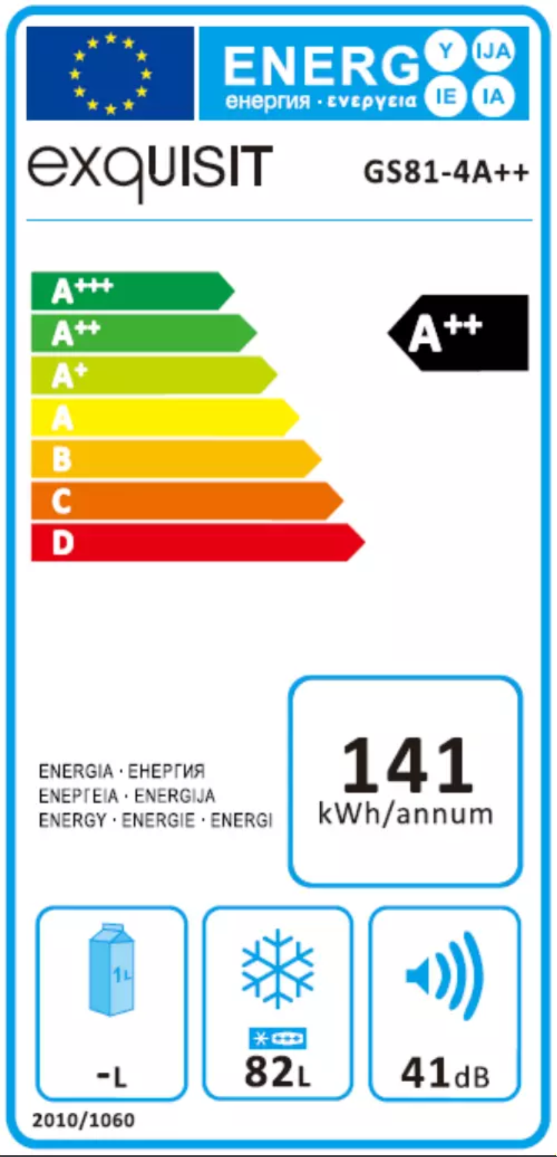 Page 1 de la notice Label énergétique Exquisit GS81-4A++