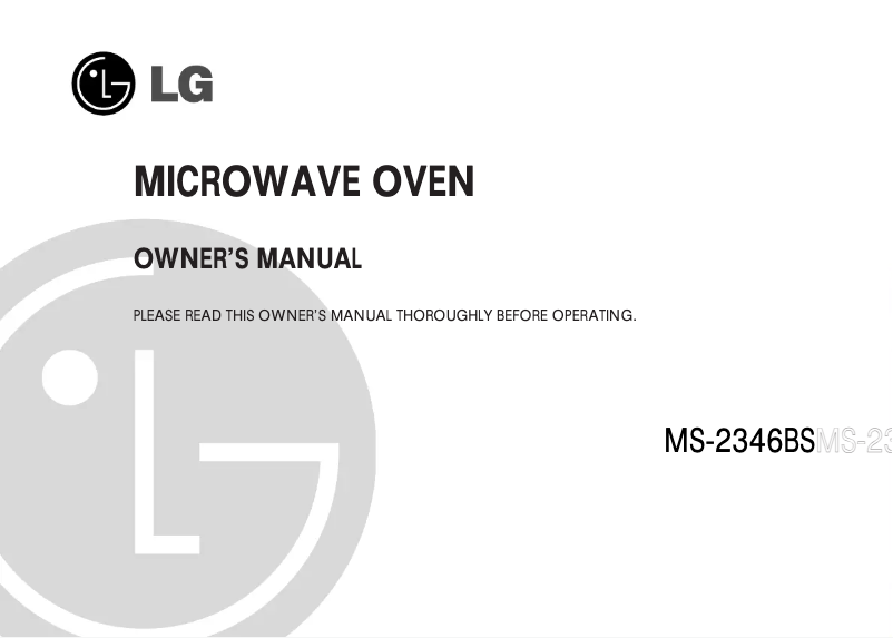 Page 1 de la notice Manuel utilisateur LG MS-2346BS