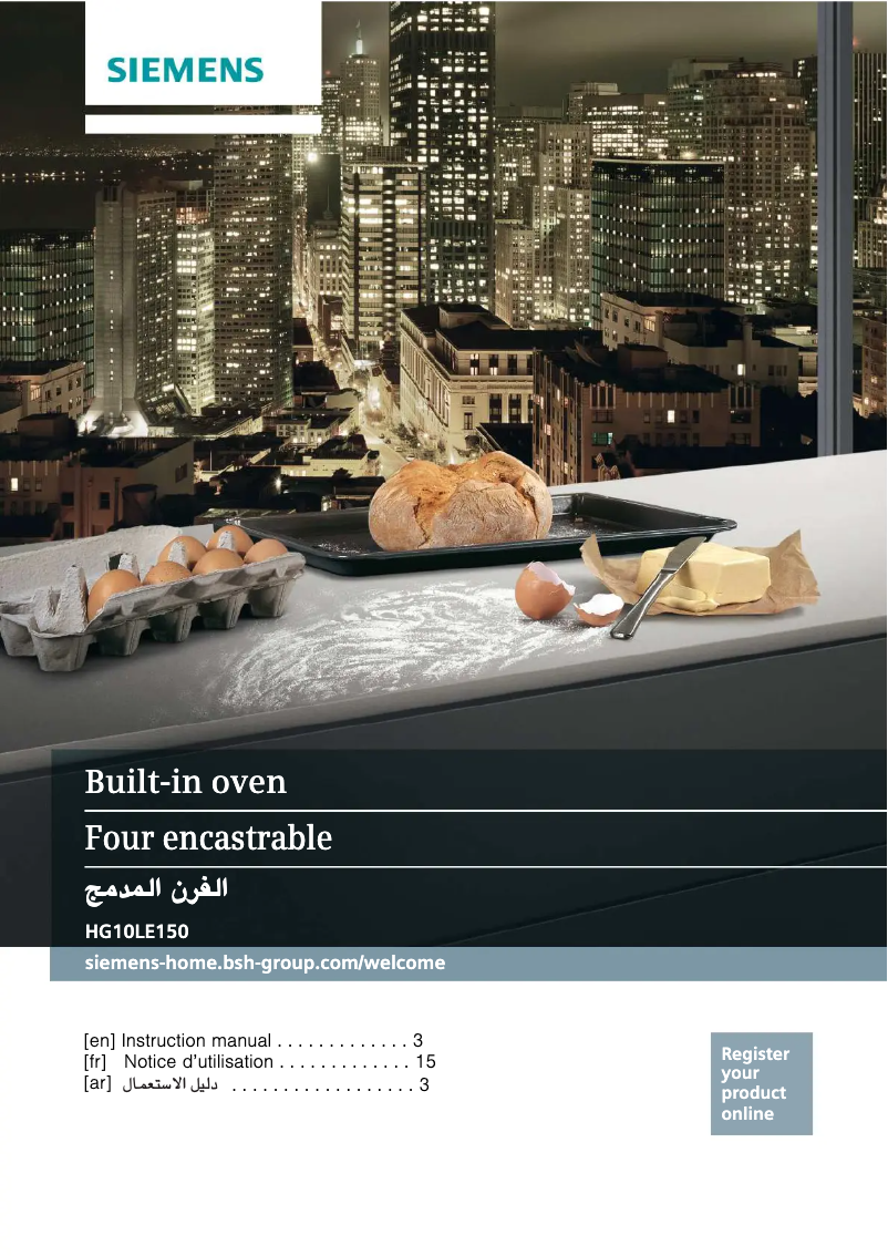 Page 1 de la notice Manuel utilisateur Siemens HG10LE150