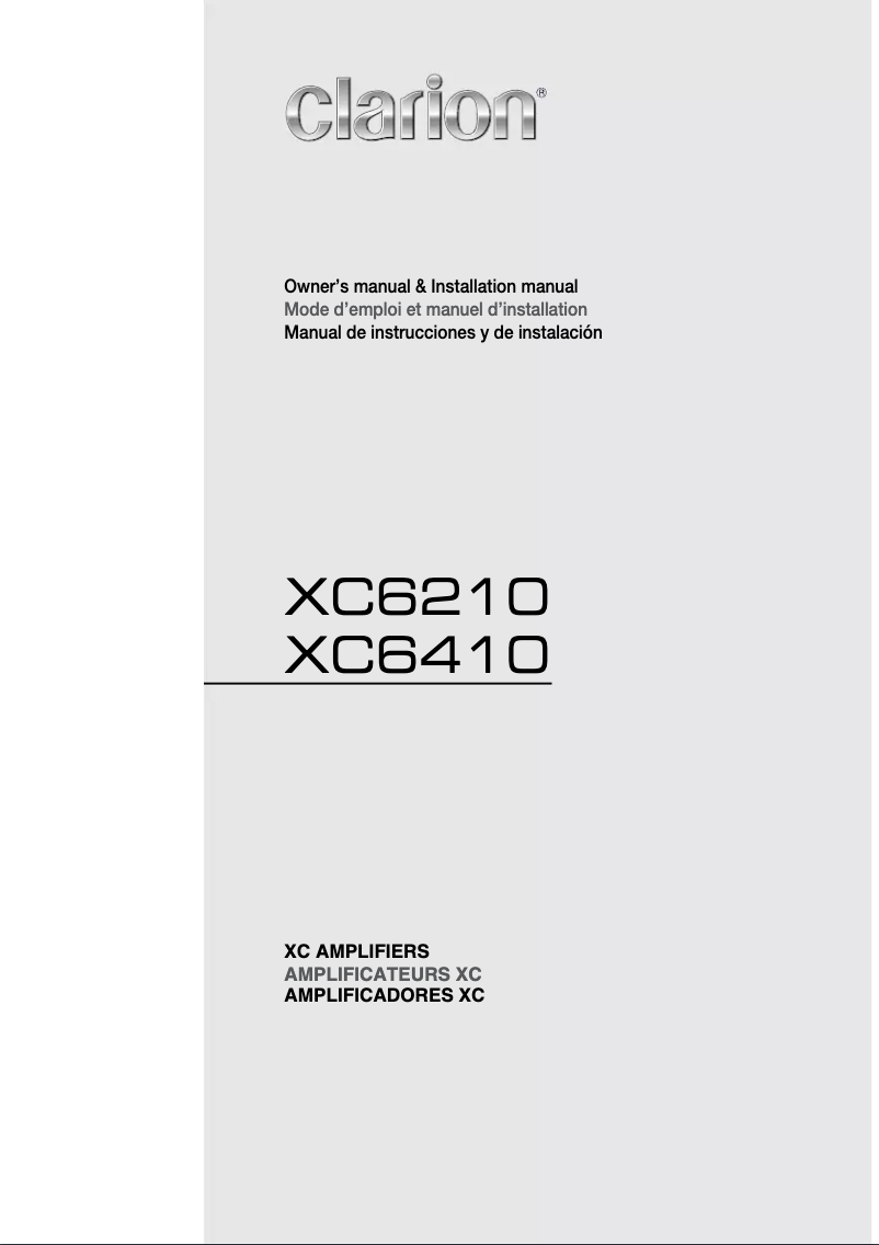 Page n°1 - Manuel utilisateur Clarion XC6210
