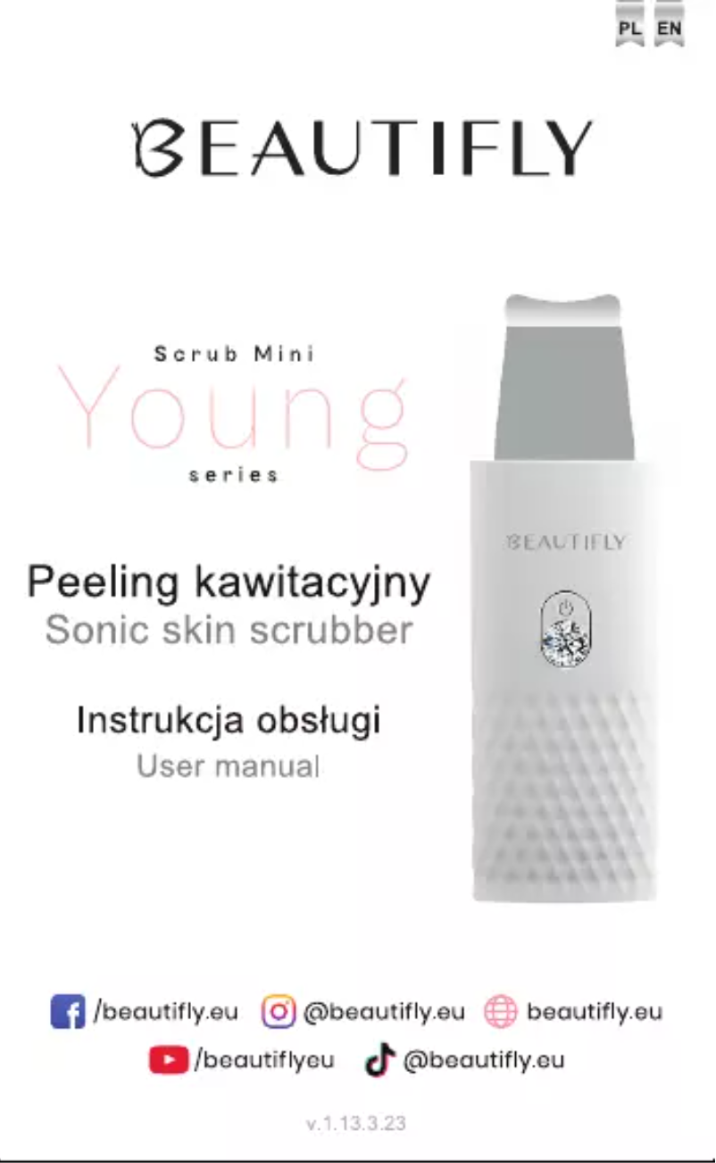 Page 1 de la notice Manuel utilisateur Beautifly Scrub Mini Young