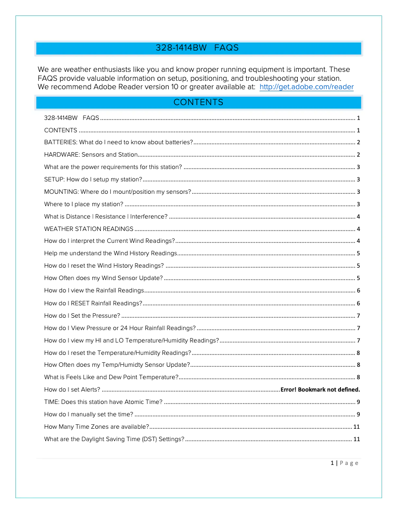 Image de la première page du manuel de l'appareil 328-1414BW