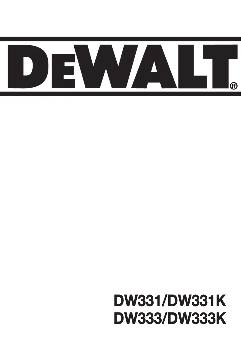 Image de la première page du manuel de l'appareil DW333K