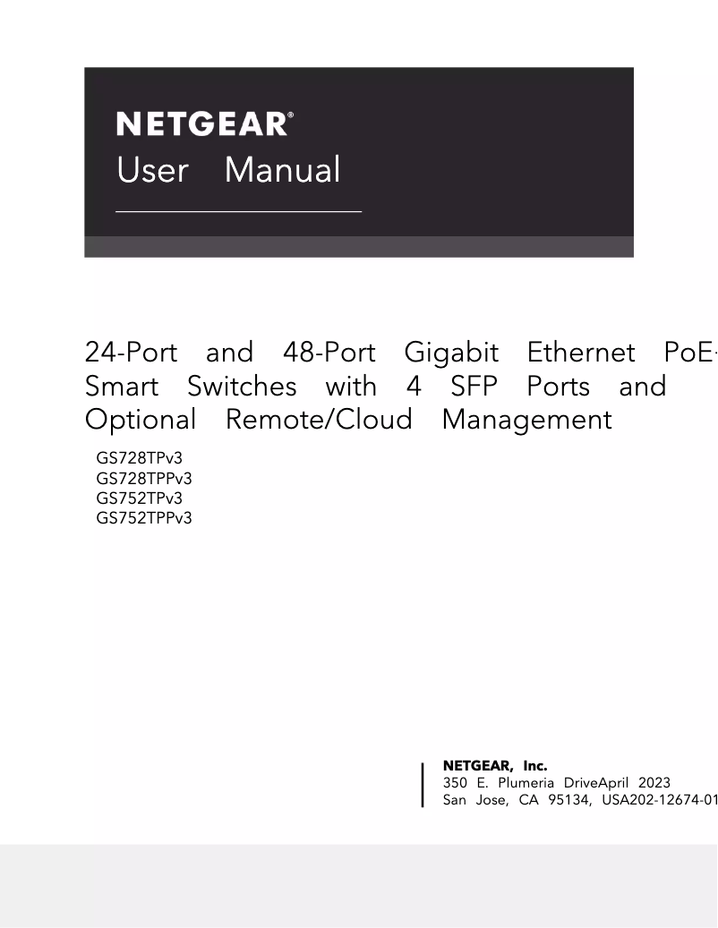 Page n°1 - Manuel utilisateur Netgear GS728TPv3