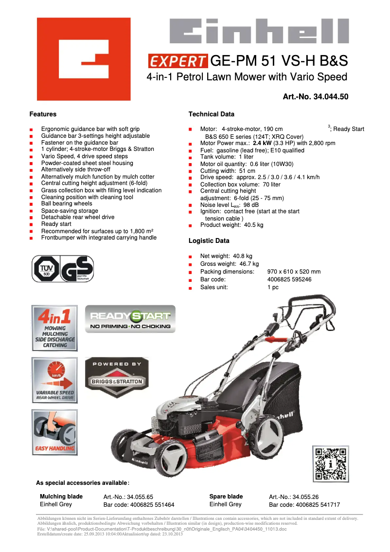 Image de la première page du manuel de l'appareil GE-PM 51 VS-H B&S