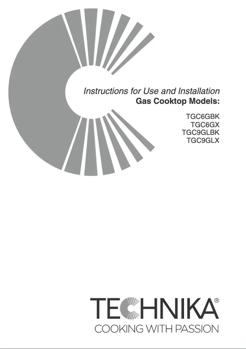 Imagen de la primera página del manual del dispositivo TGC9GLBK