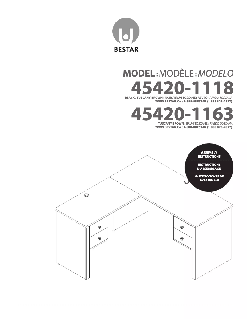 Page 1 de la notice Manuel utilisateur Bestar Somerville 45420-1163