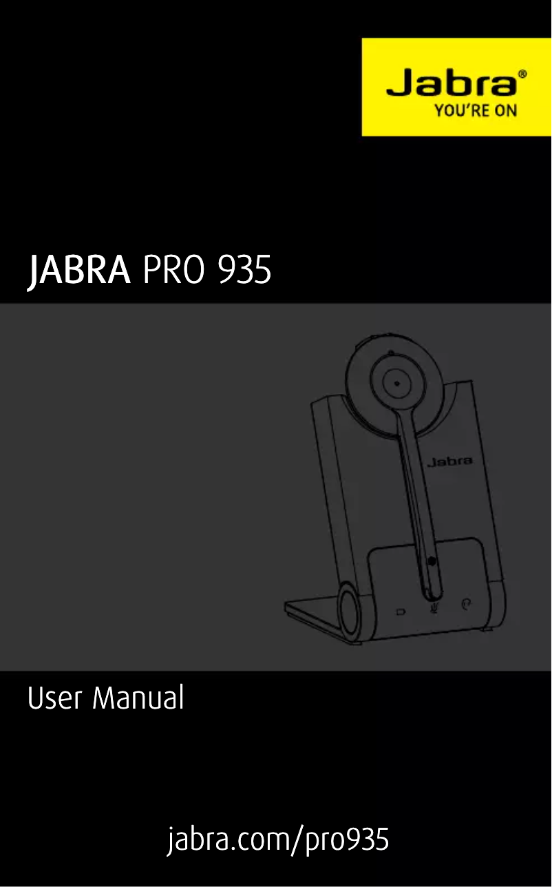 Page n°1 - Manuel utilisateur Jabra Pro 935