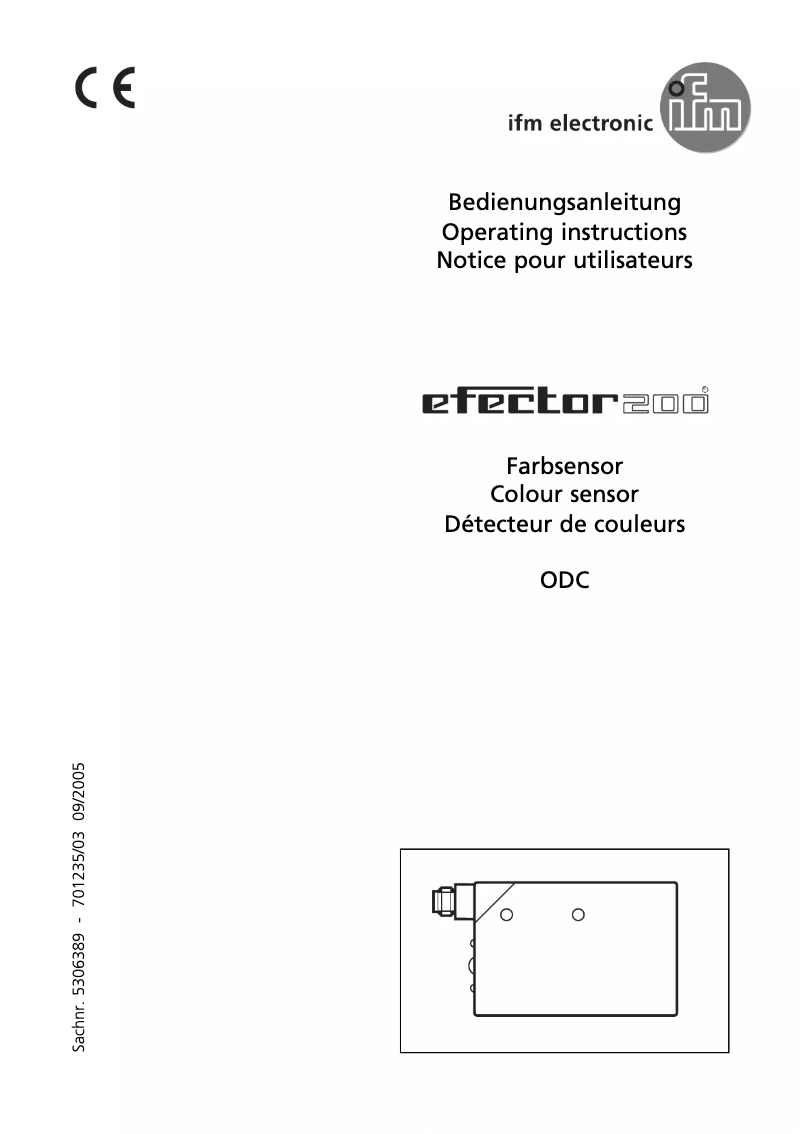 Page n°1 - Manuel utilisateur IFM OD5012