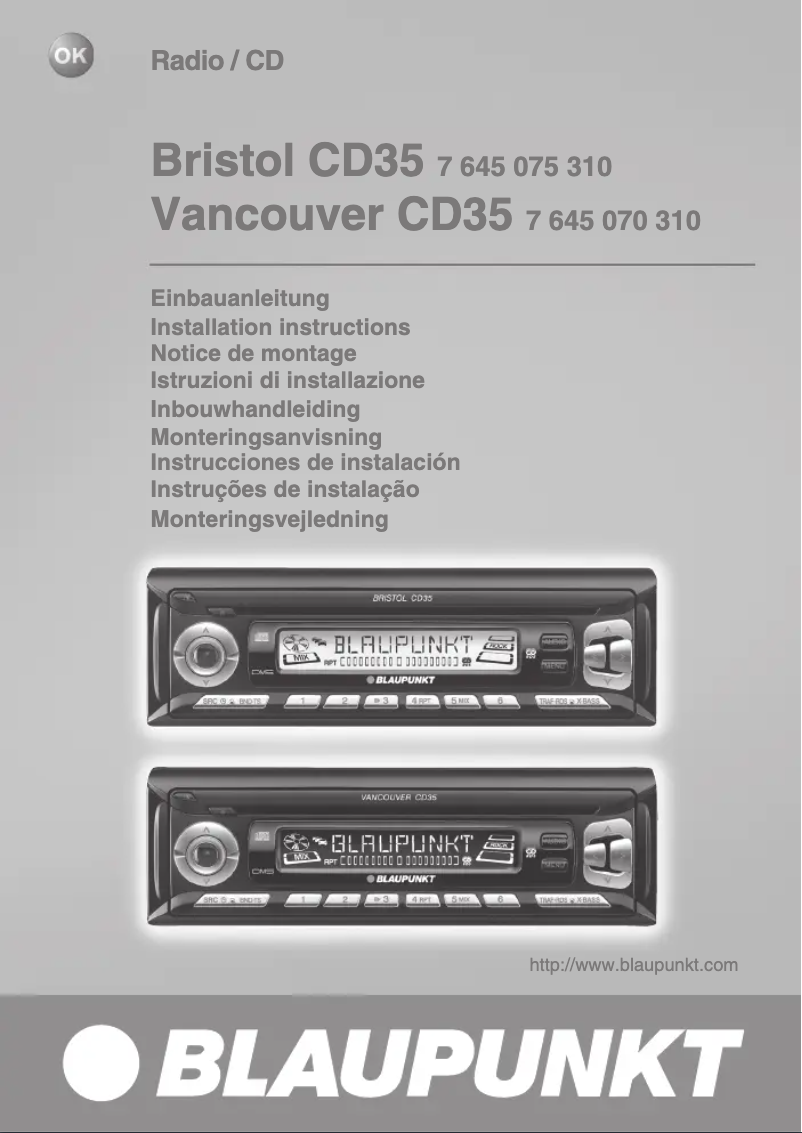 Page 1 de la notice Manuel utilisateur Blaupunkt Bristol CD35