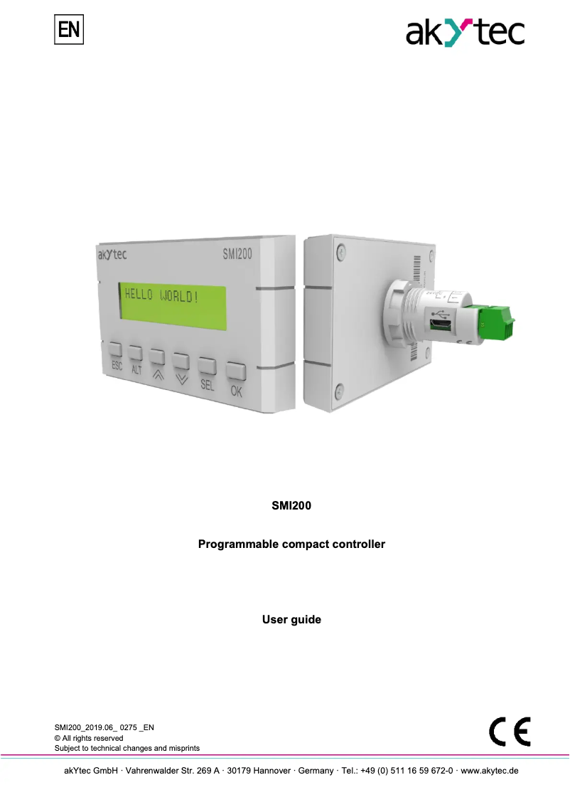 Image de la première page du manuel de l'appareil SMI200
