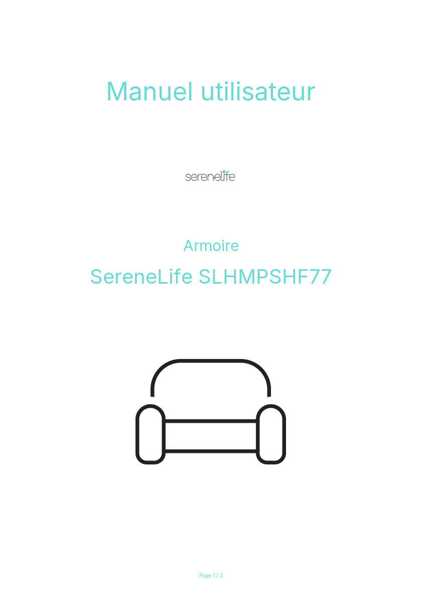 Page n°1 - Manuel utilisateur SereneLife SLHMPSHF77
