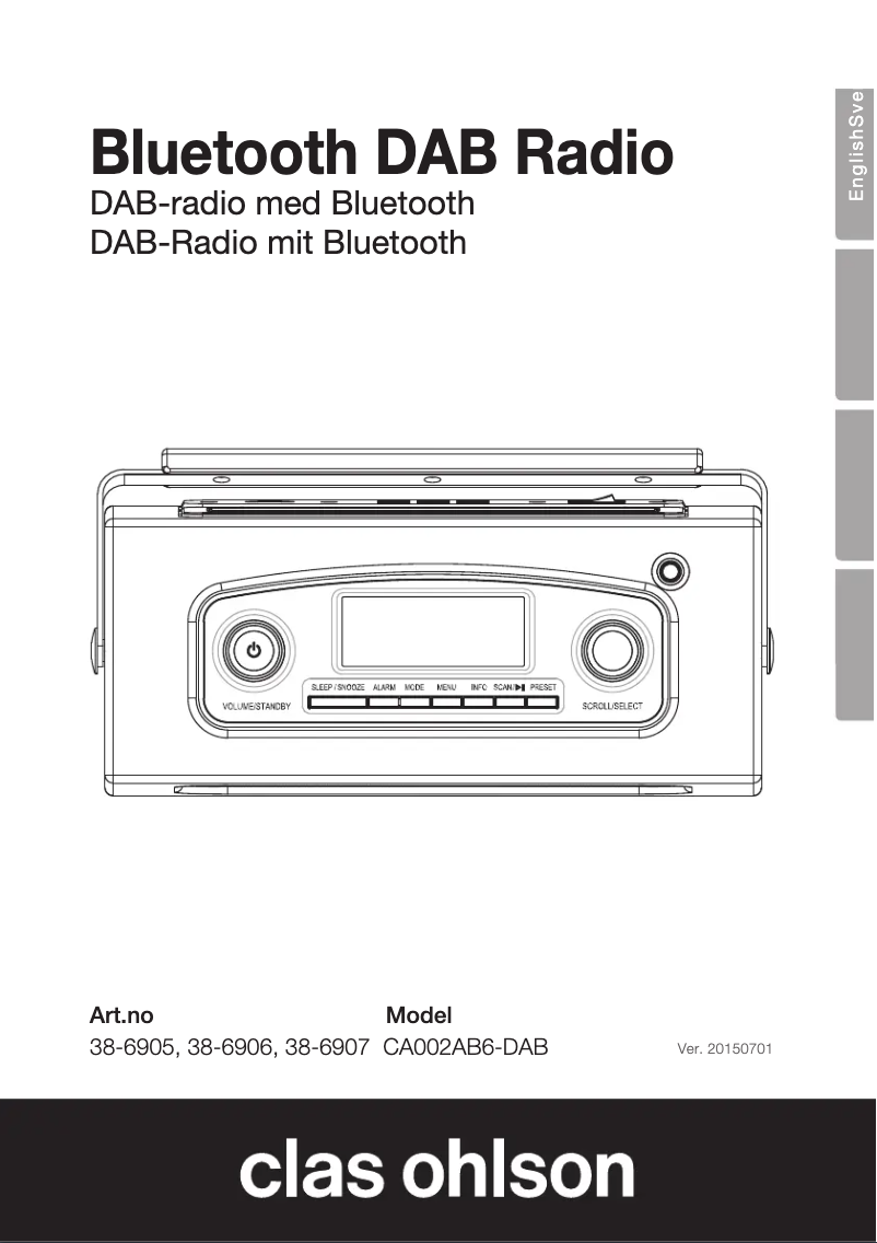 Página 1 del manual Manual de usuario Clas Ohlson CA002AB6-DA