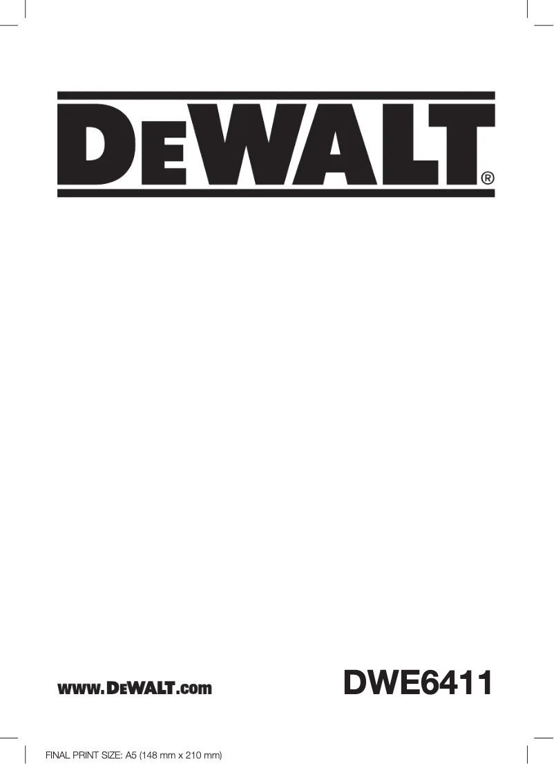 Page 1 de la notice Manuel utilisateur DeWalt DWE6411