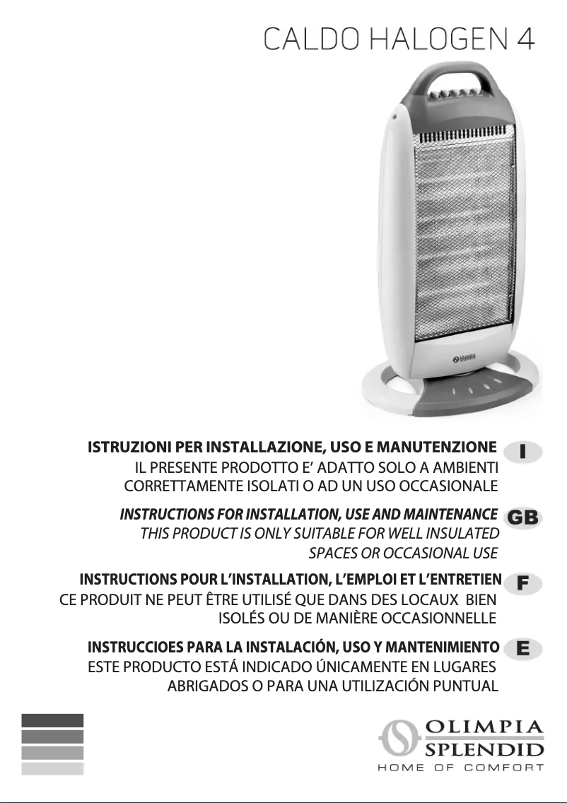 Página 1 del manual Manual de usuario Olimpia Splendid Caldo halogen 4