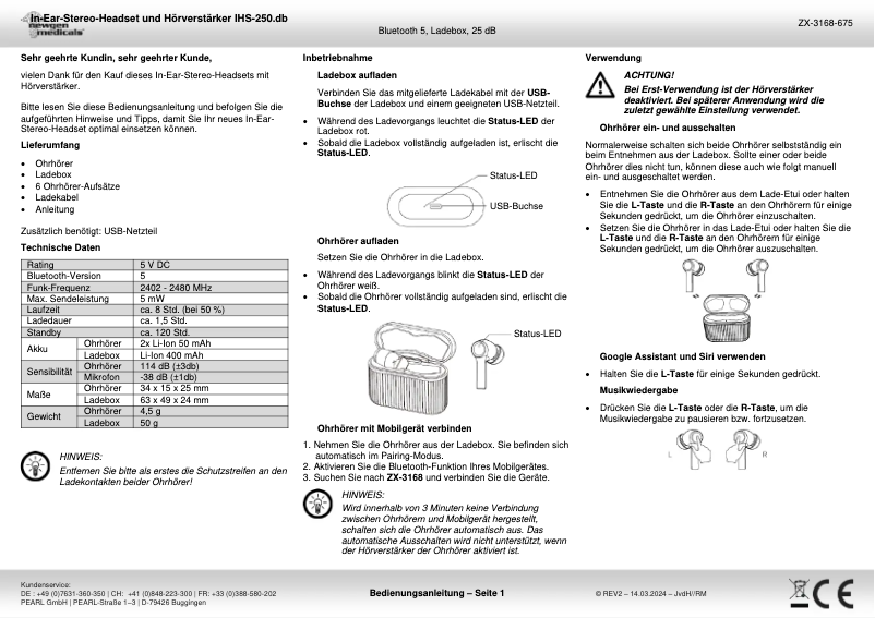 Page 1 de la notice Manuel utilisateur Newgen Medicals IHS-250.db